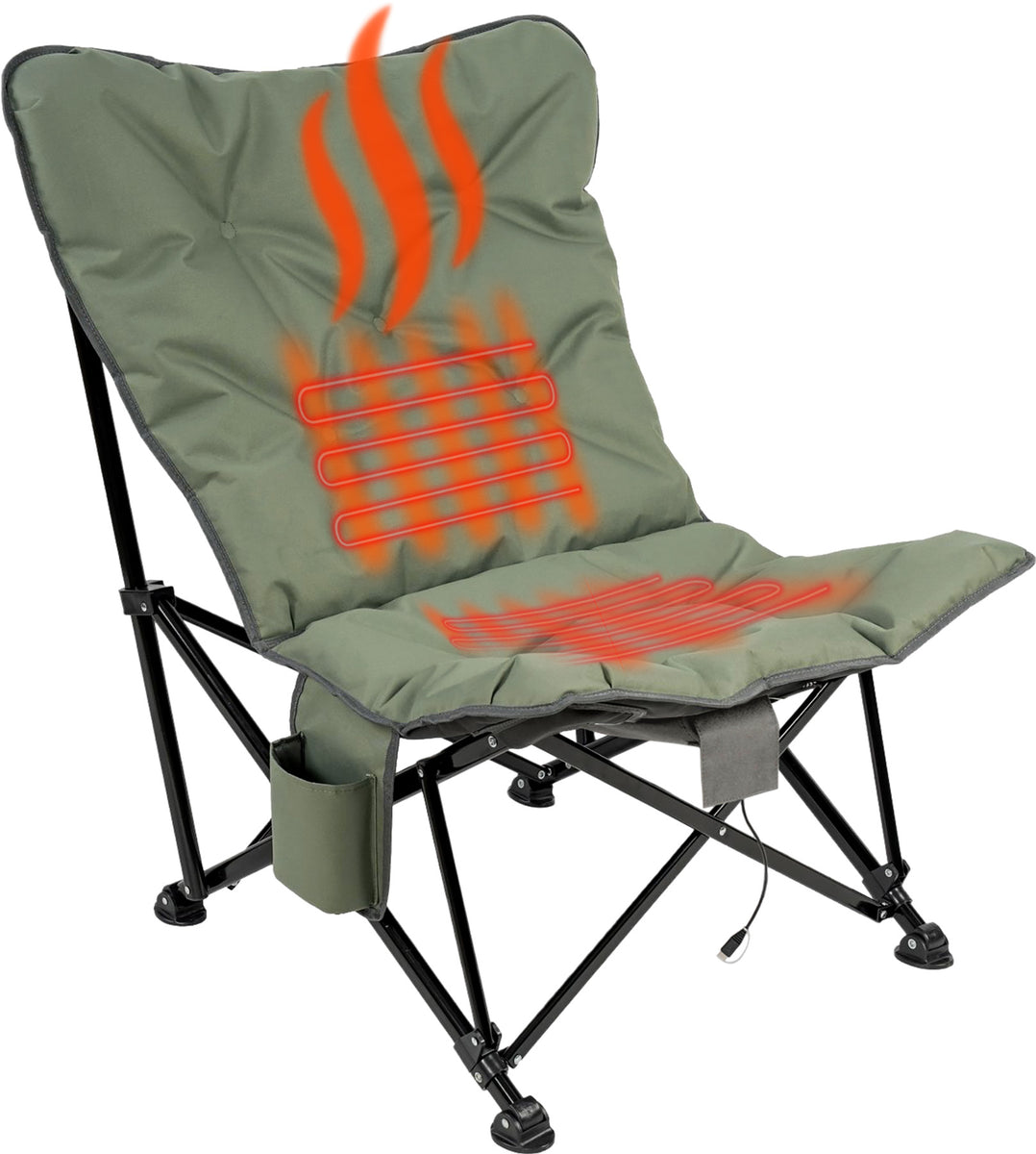JUICYRAUL Chaise De Stade Double Chauffante, Portable Et Inclinable