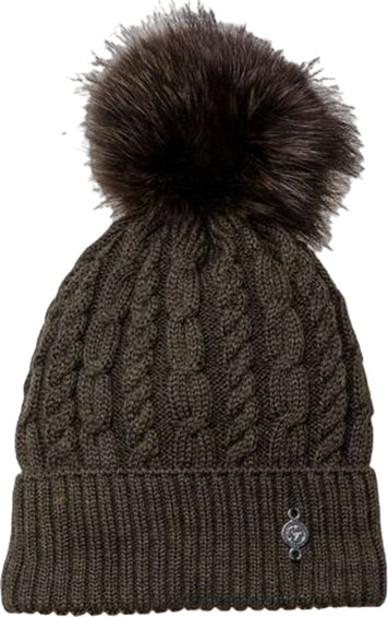 Harricana Tuque Torsade avec Pompom en fourrure Réutilisée - Femme