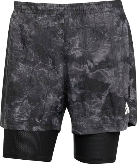 adidas Short 2 en 1 Own The Run Spray Dye - Homme
