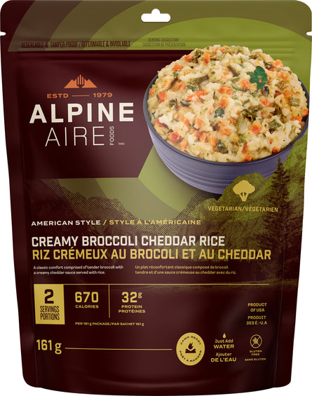 AlpineAire Foods Riz crémeux au brocoli et au cheddar