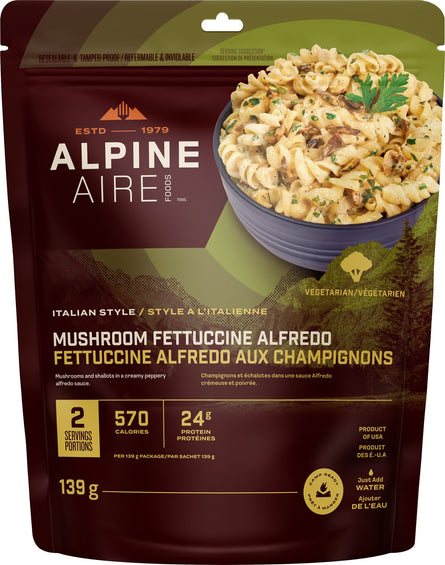 AlpineAire Foods Fettuccine Alfredo aux champignons