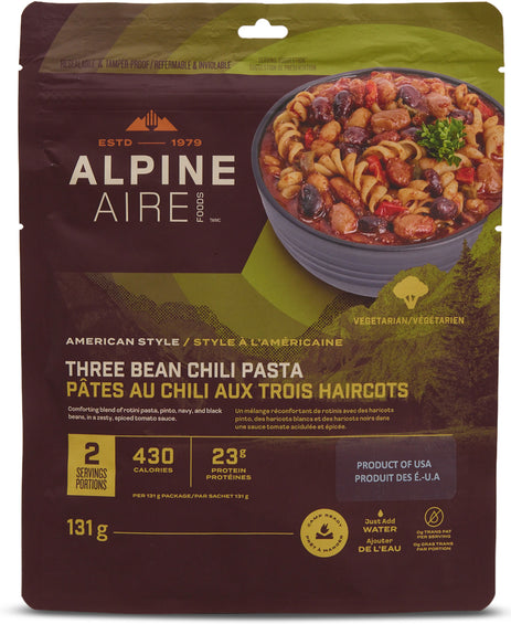 AlpineAire Foods Pâtes au chili aux trois haricots