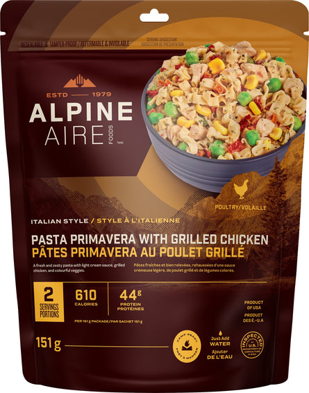 AlpineAire Foods Pâtes primavera au poulet grillé
