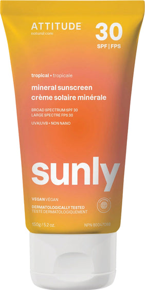 ATTITUDE Crème solaire minérale FPS 30