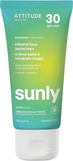 ATTITUDE Crème solaire minérale pour le visage FPS 30
