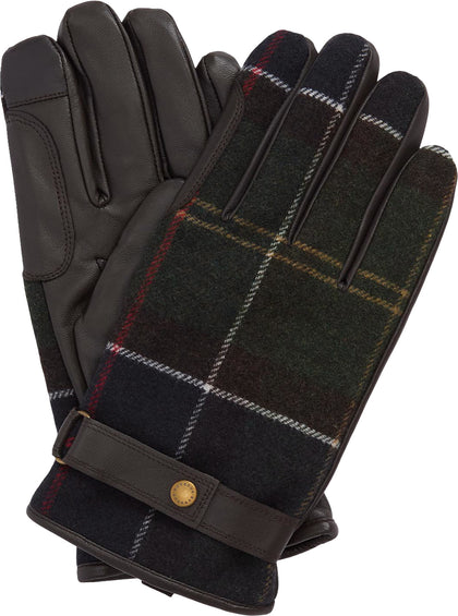 Barbour Gants en cuir et tartan Newbrough - Homme