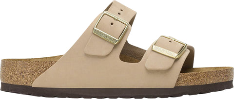 Birkenstock Sandales en cuir nubuck à semelle souple Arizona [Étroite] - Femme