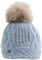 Canadian Hat Tuque en angora avec pompon en fourrure recyclée Vale-P - Femme - Blue