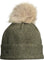 Canadian Hat ORWEL-P ORMOS BONNET PLISSÉ AVEC POMPON EN FOURRURE RECYCLÉE - Femme - Dark Olive - Mix