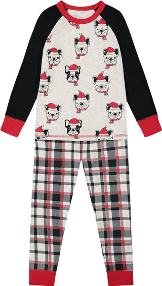 Deux par Deux Pyjama deux pièces en coton biologique avec imprimé chiens de Noël - Tout-Petit Garçon