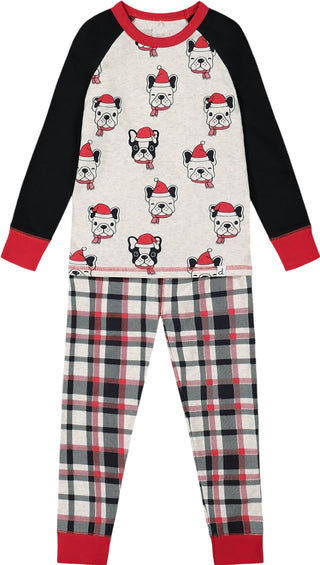 Deux par Deux Pyjama deux pièces en coton biologique avec imprimé chiens de Noël - Petit Garçon