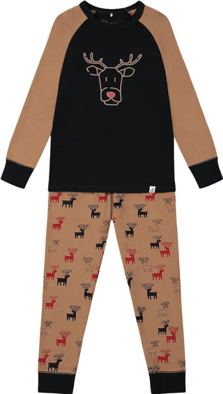 Deux par Deux Pyjama deux pièces en coton biologique imprimé rennes - Tout-Petit Garçon