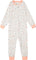 Deux par Deux Pyjama une pièce à manches longues en coton biologique avec imprimé oursons - Petite Fille - Oatmeal Mix Bear Print