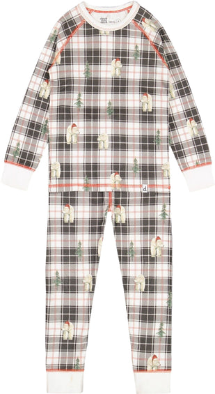Deux par Deux Pyjama de Noël familial deux pièces en coton biologique avec imprimé ours polaire - Bébé