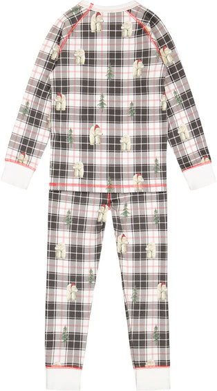 Deux par Deux Pyjama de Noël familial deux pièces en coton biologique avec imprimé ours polaire - Grand Enfant