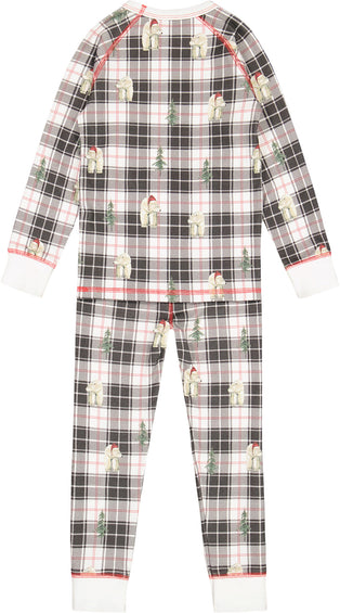 Deux par Deux Pyjama de Noël familial deux pièces en coton biologique avec imprimé ours polaire - Petit Enfant