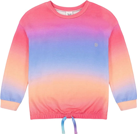 Deux par Deux Chandail en molleton athlétique en éponge française dégradé multicolore - Petite Fille