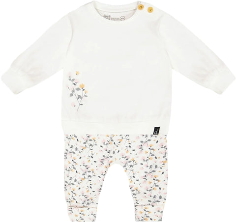 Deux par Deux Ensemble haut en coton biologique et pantalon imprimé - Bébé fille