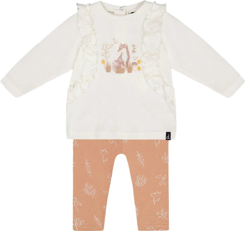 Deux par Deux Ensemble haut en coton biologique et legging imprimé - Bébé fille