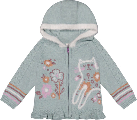 Deux par Deux Cardigan à capuchon en tricot jacquard - Bébé fille