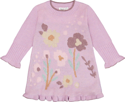 Deux par Deux Robe en tricot à fleurs - Bébé fille