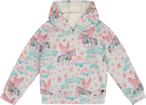 Deux par Deux Chandail à capuchon en molleton brillant à imprimé - Grand enfant