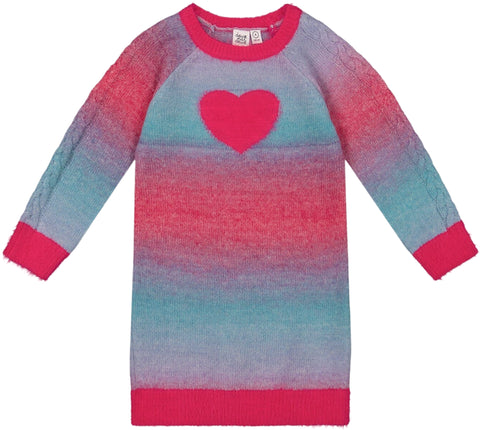 Deux par Deux Robe en tricot dégradé avec coeur - Grande fille