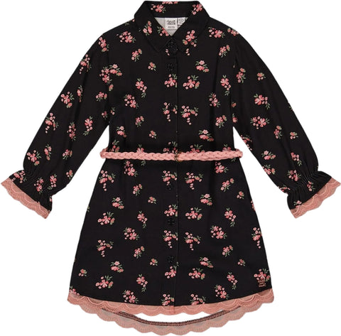 Deux par Deux Robe-chemisier en viscose avec ceinture et imprimé de fleurs - Grande fille