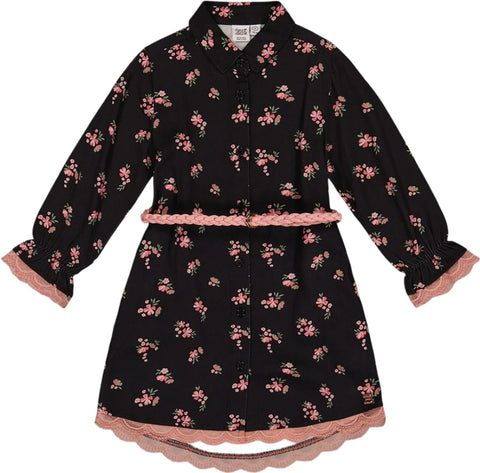 Deux par Deux Robe-chemisier en viscose avec ceinture et imprimé de fleurs - Petite fille