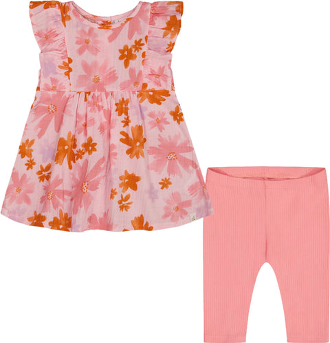 Deux par Deux Ensemble tunique imprimée et legging uni - Bébé Fille