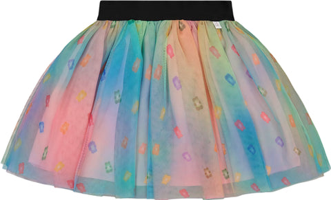 Deux par Deux Jupe en tulle imprimée multicolore - Grande Fille