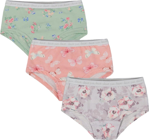 Deux par Deux Culottes garçonnes paquet de 3 imprimées multicolores en coton biologique - Fille