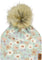 Deux par Deux Tuque en jersey avec pompon amovible - Fille - Printed Mint Flowers