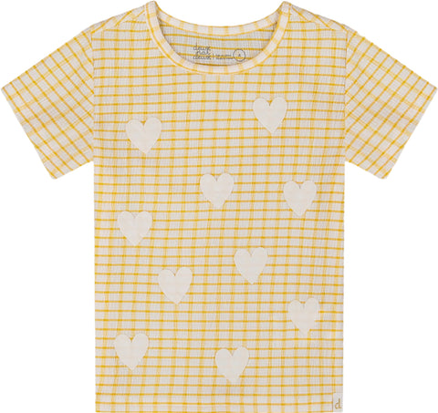 Deux par Deux Haut en jersey vichy froissé avec appliqués - Grande fille