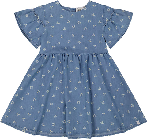 Deux par Deux Robe en chambray imprimé - Petite fille