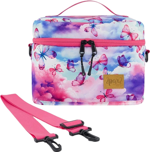 Deux par Deux Boîte à lunch avec imprimé de camping sur fond bleu