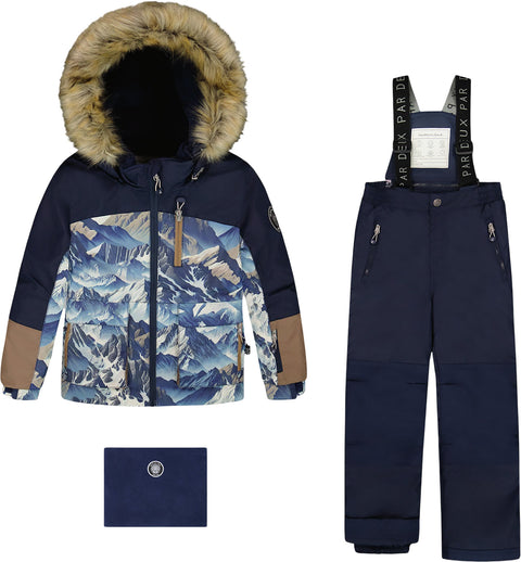 Deux par Deux Habit de neige deux pièces avec manteau en bloc de couleurs Play - Grand garçon