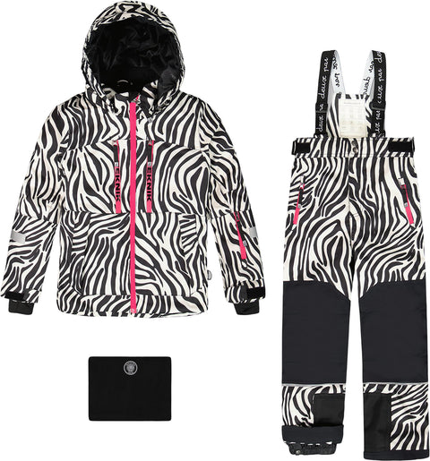 Deux par Deux Habit de neige deux pièces Teknik Multicolore Leopard et Zebra - Petite fille
