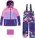 Deux par Deux Habit de neige deux pièces Teknik Noir Retro Flower - Grande fille - Purple Mountain Print