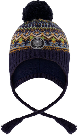 Deux par Deux Tuque péruvien doublé en tricot à pompon - Petit garçon