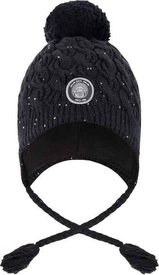 Deux par Deux Tuque péruvien en tricot doublé avec pompon - Petite fille