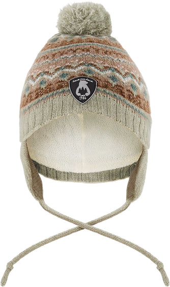 Deux par Deux Tuque tricoté doublé avec cache-oreilles et pompon - Bébé
