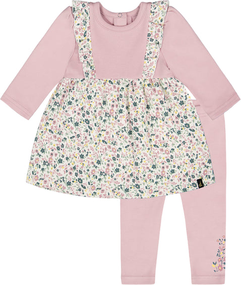 Deux par Deux Ensemble tunique bi-matière et legging en coton biologique - Bébé fille