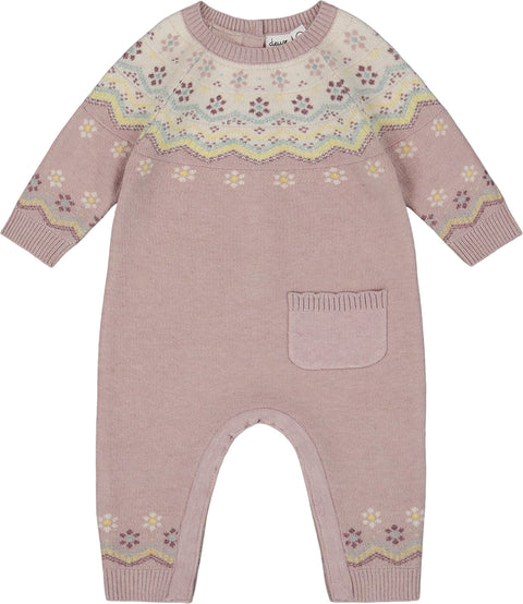 Deux par Deux Combi-short en tricot jacquard - Bébé fille