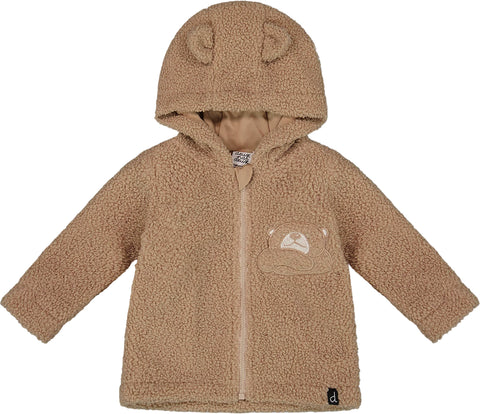 Deux par Deux Manteau zippé à capuchon ours en sherpa - Bébé garçon
