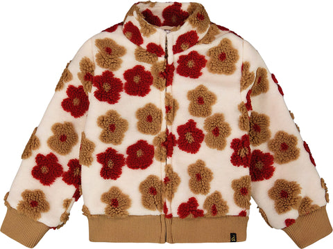 Deux par Deux Manteau sherpa zippé à motif floral - Grande fille