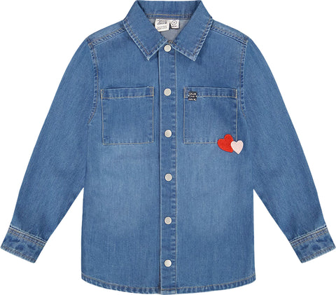 Deux par Deux Chemise avec poches plaquées et écusson en forme de pomme - Grande fille