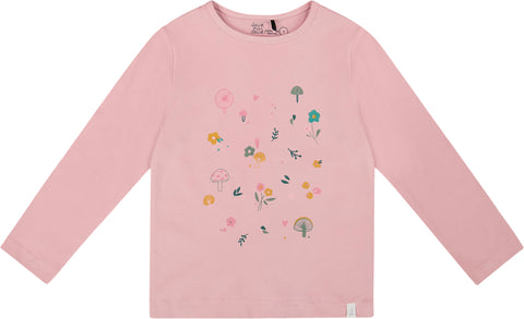 Deux par Deux T-shirt à manches longues en coton biologique Rose poudré - Grande fille