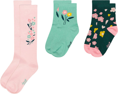 Deux par Deux Chaussettes en tricot paquet de 3 - Petite fille