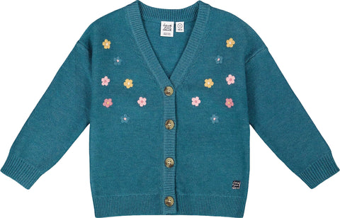 Deux par Deux Cardigan en tricot broderies de fleurs - Petite fille